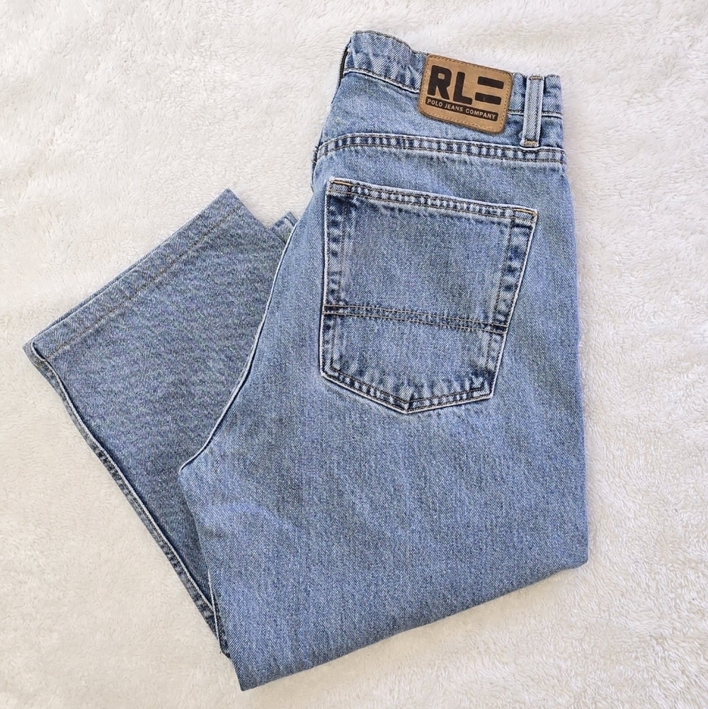 ​Vintage Polo Jeans Relaxed Denim Bermuda Jorts Light Wash Skater Men's Sz.30